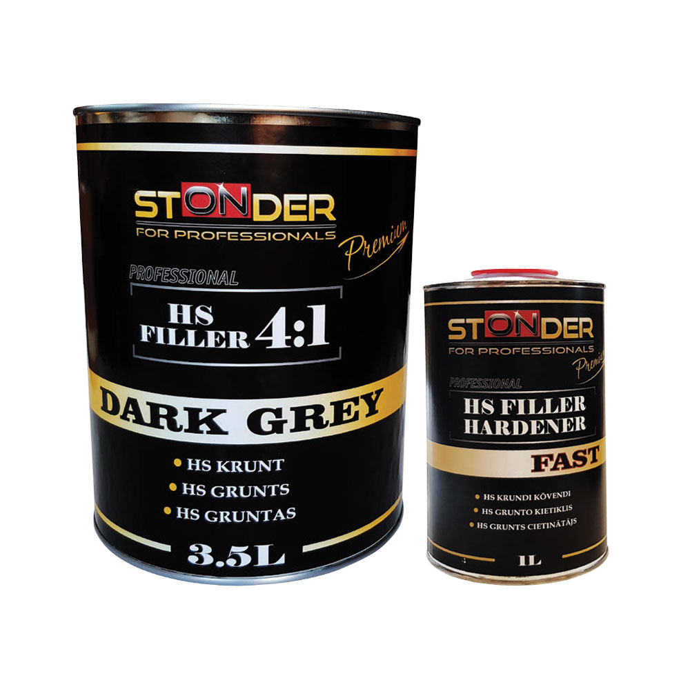 Stonder Primer Filler Dark Grey 4:1 Plus Hardener 1lt 4.5lt